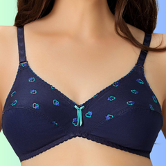 Cotton Heart Embroidered Bra