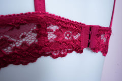 Red Lacy Non-Padded Stretchable Straps Bra (Imported)