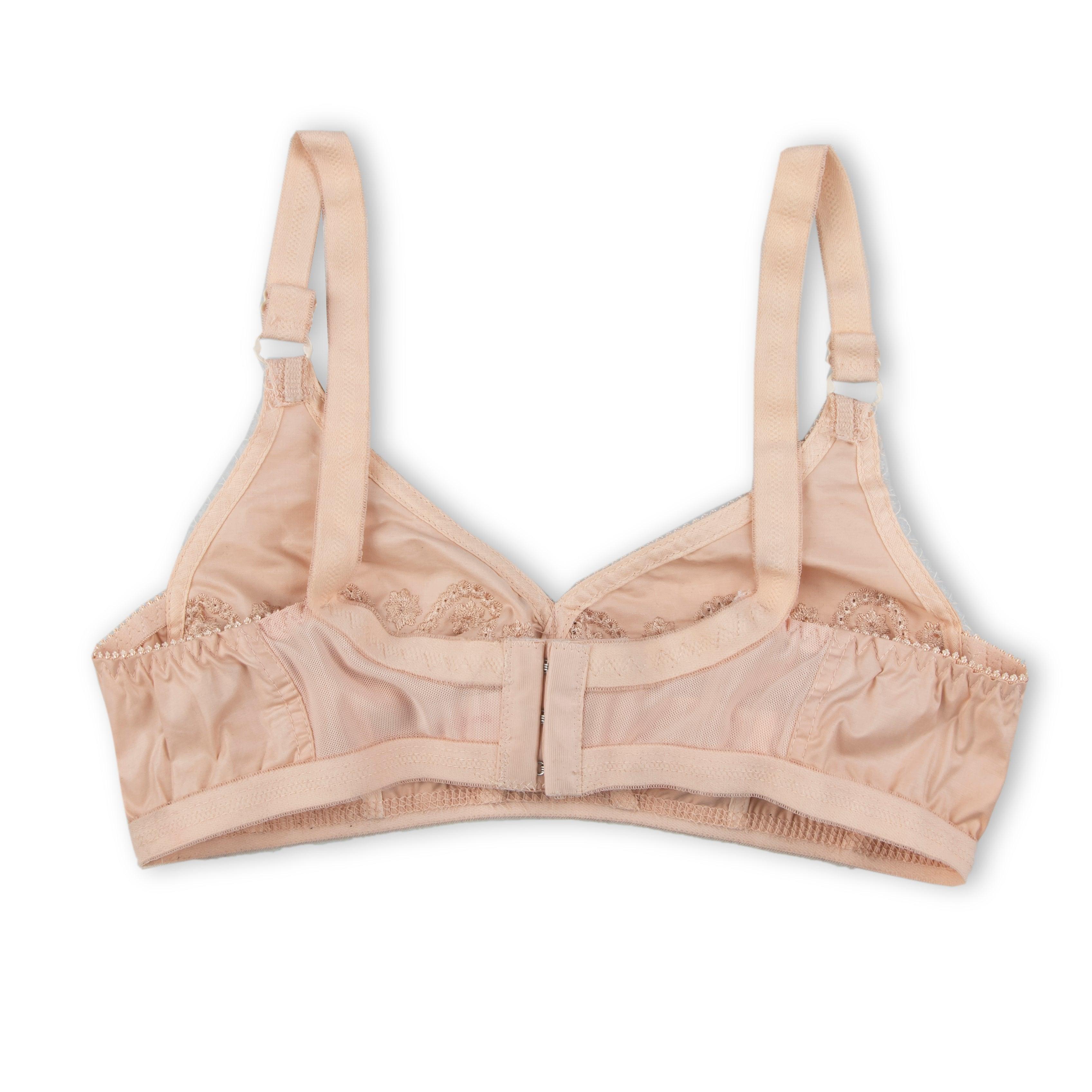 Corina Cotton- Cross Over Embroidered Non-Padded Wirefree Bra