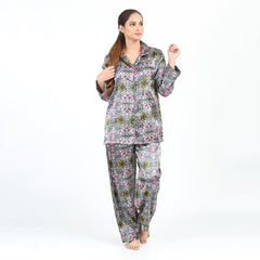 Silk Print Loungewear-Dark Grey